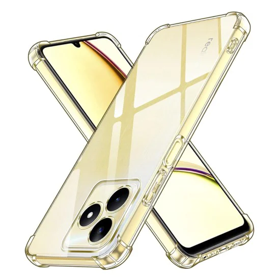 Калъф за Realme C51 / Note 50 - Удароустойчив прозрачен силикон - прозрачен