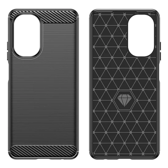 Калъф за Realme C55 - Carbon Silicone - Черен