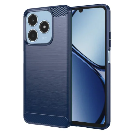 Калъф за Realme C61 / Realme C63 - Carbon Silicone - Blue