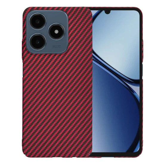 Калъф за Realme C61 / Realme C63 - Carbonite FiberShell - Червен