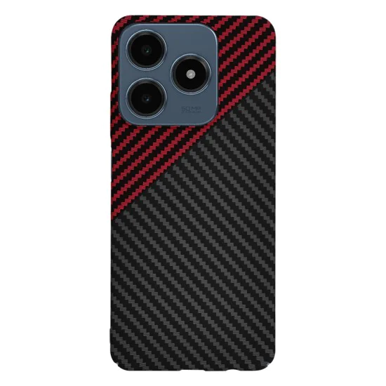 Калъф за Realme C61 / Realme C63 - Carbonite FiberShell - Red Vortex