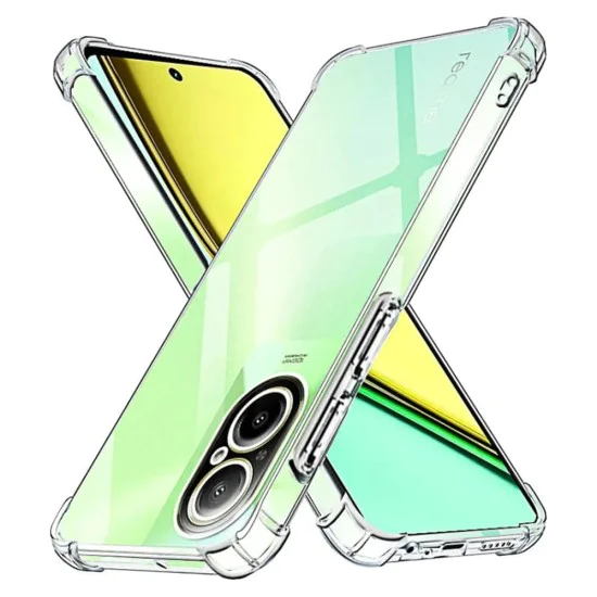 Калъф за Realme C67 4G - Удароустойчив прозрачен силикон - прозрачен