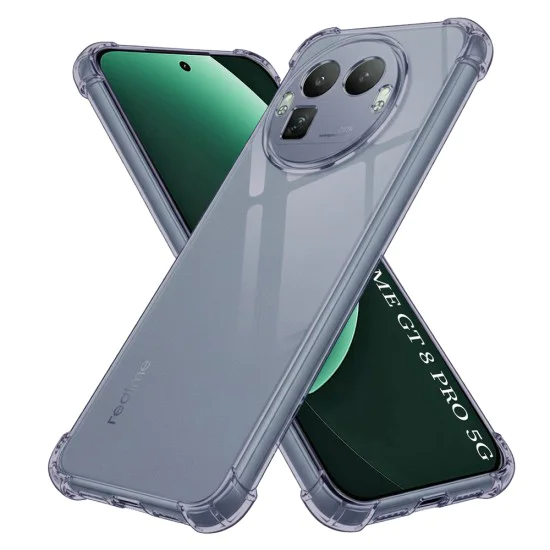 Калъф за Realme GT 8 Pro - Shockproof Clear Silicone - Techsuit - Матово черен
