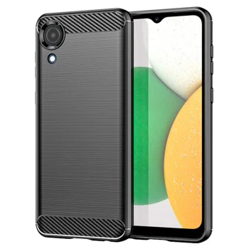 Калъф за Samsung Galaxy A03 Core - Carbon Silicone - Черен