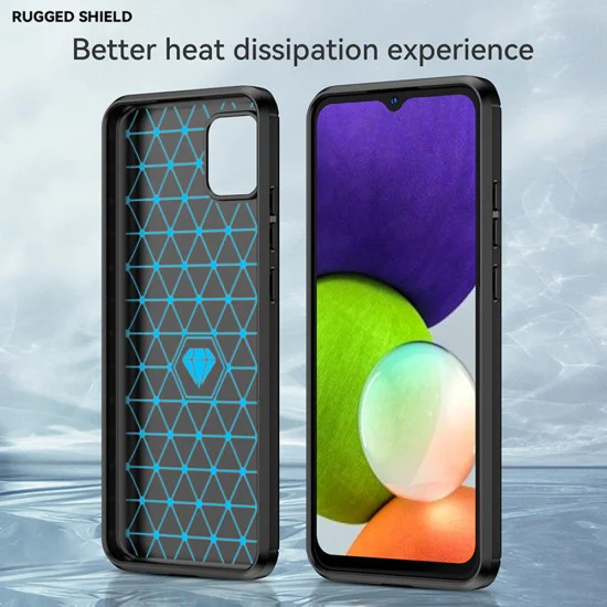 Калъф за Samsung Galaxy A04e / M04 - Carbon Silicone - Черен