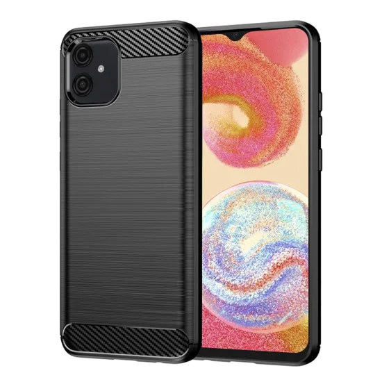Калъф за Samsung Galaxy A04e / M04 - Carbon Silicone - Черен