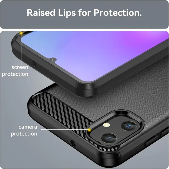 Калъф за Samsung Galaxy A05 - Carbon Silicone - Черен