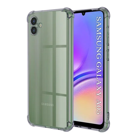 Калъф за Samsung Galaxy A05 - Techsuit - Удароустойчив Clear Silicone - Опушено Черен