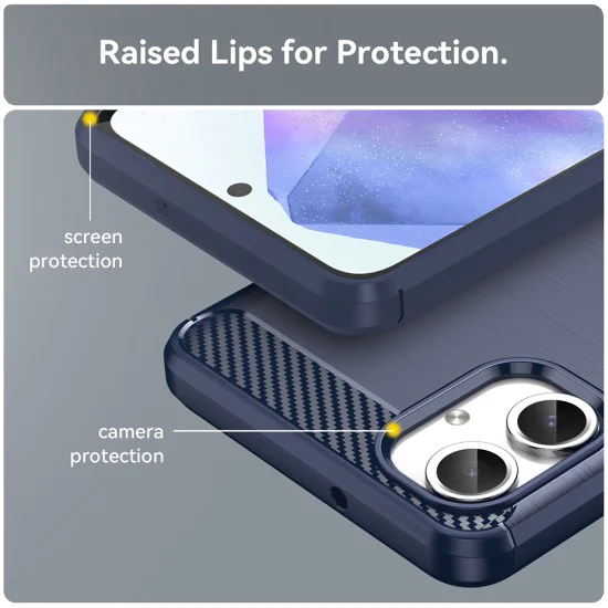 Калъф за Samsung Galaxy A06 - Carbon Silicone - Blue