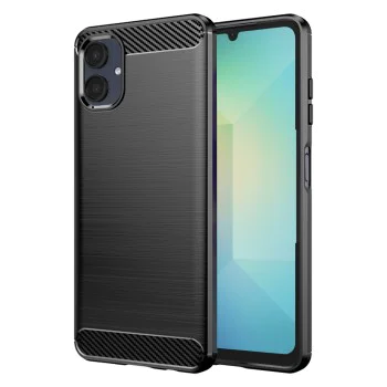 Калъф за Samsung Galaxy A06 - Carbon Silicone - Черен