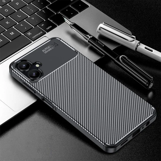 Калъф за Samsung Galaxy A06 - CarbonFiber - Черен