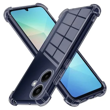 Калъф за Samsung Galaxy A06 - Techsuit - Удароустойчив Clear Silicone - Опушено Черен