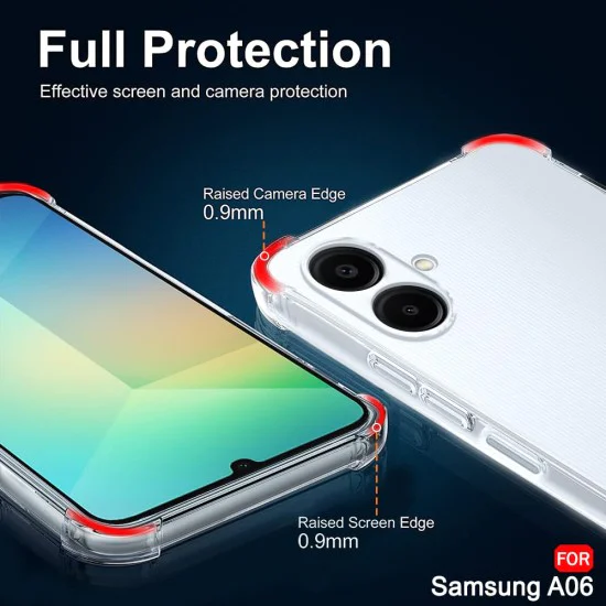 Калъф за Samsung Galaxy A06 - Удароустойчив Прозрачен Силиконов - Прозрачен