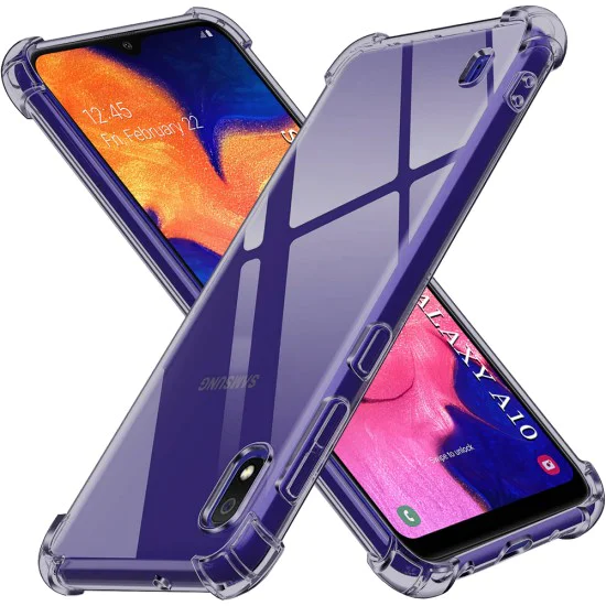 Калъф за Samsung Galaxy A10 - Techsuit - Shockproof Clear Silicone - Опушено Черен