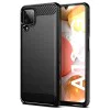 Калъф за Samsung Galaxy A12 / A12 Nacho - Carbon Silicone - Черен
