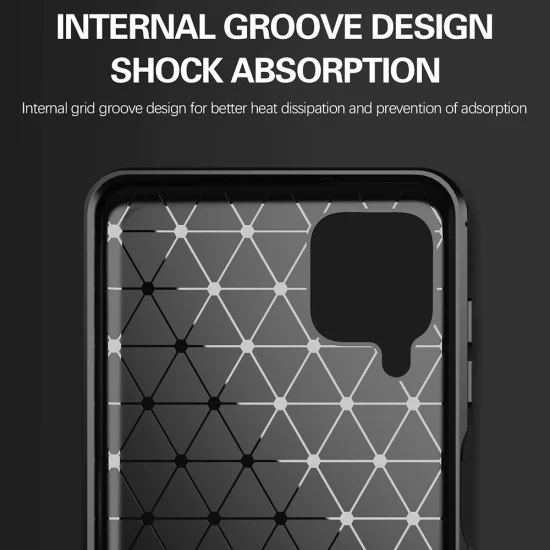Калъф за Samsung Galaxy A12 / A12 Nacho - Carbon Silicone - Черен