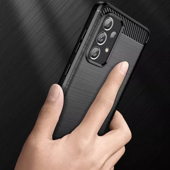 Калъф за Samsung Galaxy A13 4G - Carbon Silicone - Черен