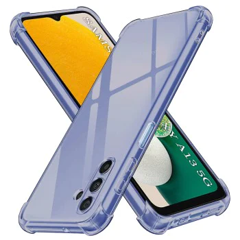 Калъф за Samsung Galaxy A13 5G / A04S - Techsuit - Удароустойчив Clear Silicone - Опушено Черен