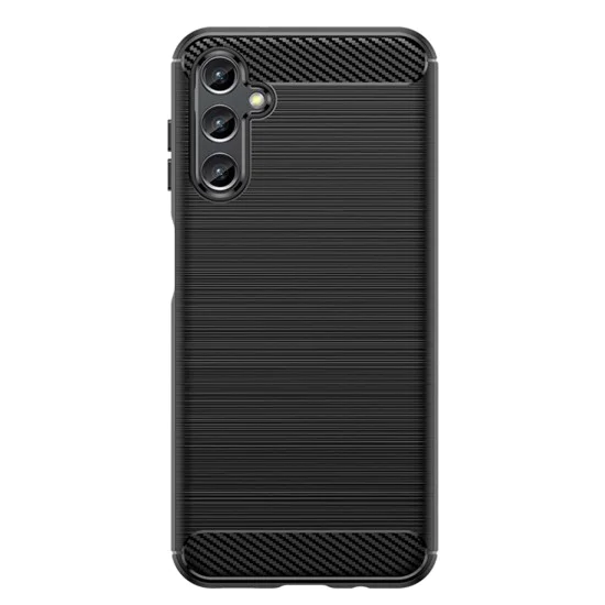 Калъф за Samsung Galaxy A14 4G / A14 5G - Carbon Silicone - Черен
