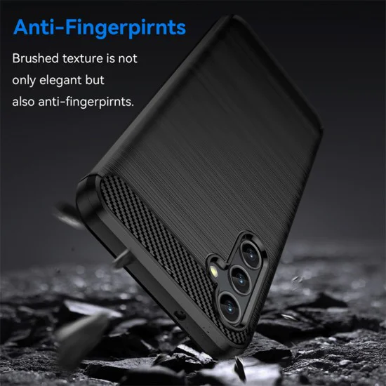 Калъф за Samsung Galaxy A14 4G / A14 5G - Carbon Silicone - Черен