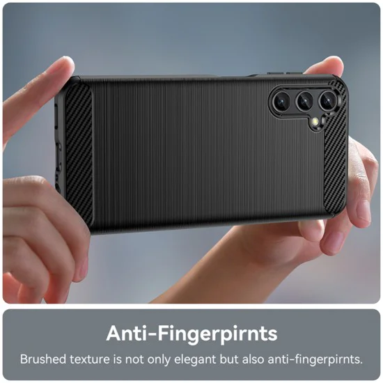 Калъф за Samsung Galaxy A14 4G / A14 5G - Carbon Silicone - Черен
