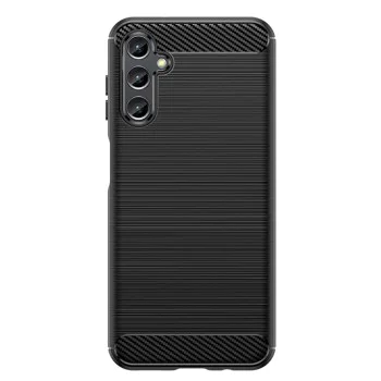Калъф за Samsung Galaxy A14 4G / A14 5G - Carbon Silicone - Черен