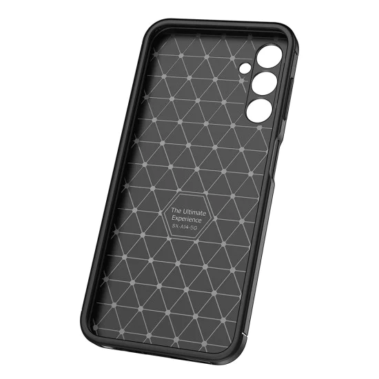 Калъф за Samsung Galaxy A14 4G / A14 5G - CarbonFiber - Черен