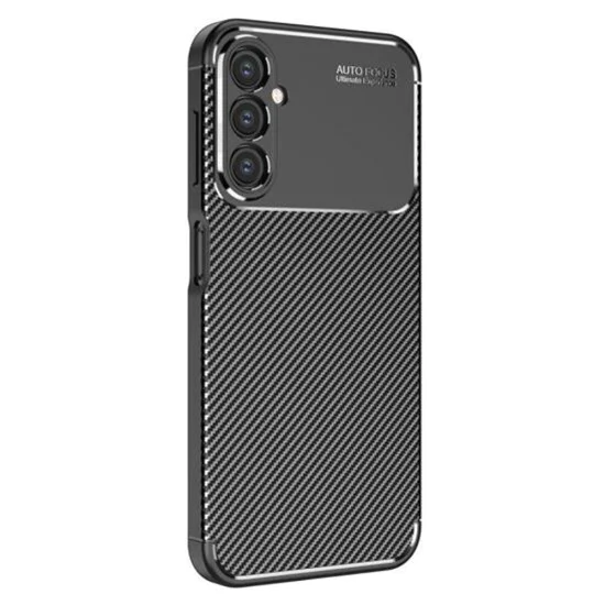 Калъф за Samsung Galaxy A15 4G / A15 5G - CarbonFiber - Черен