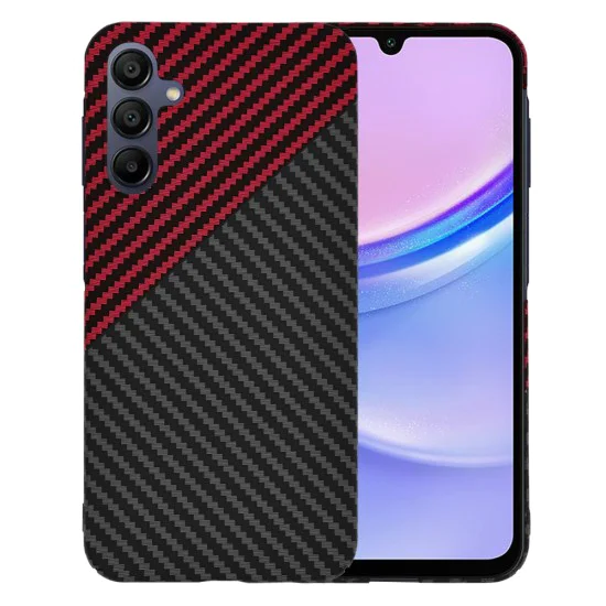 Калъф за Samsung Galaxy A15 4G / A15 5G - Carbonite FiberShell - Red Vortex