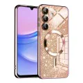 Калъф за Samsung Galaxy A15 4G / A15 5G - Луксозен блясък MagSafe - Розово злато