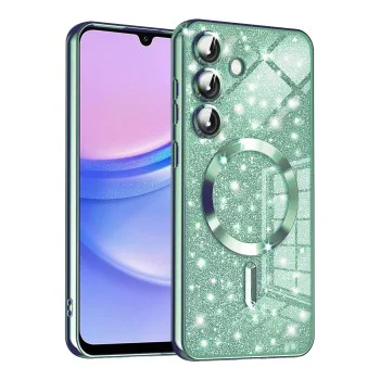 Калъф за Samsung Galaxy A15 4G / A15 5G - Луксозен блясък MagSafe - Светло зелен