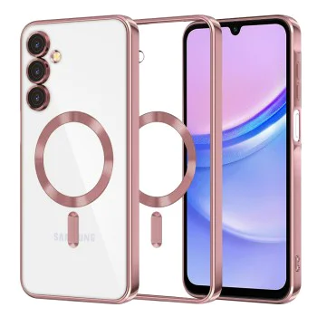 Калъф за Samsung Galaxy A15 4G / A15 5G - Luxury Crystal MagSafe - Розов