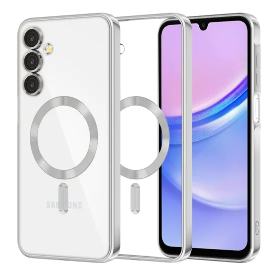 Калъф за Samsung Galaxy A15 4G / A15 5G - Luxury Crystal MagSafe - Сребрист