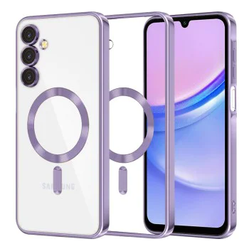 Калъф за Samsung Galaxy A15 4G / A15 5G - Luxury Crystal MagSafe - Светло лилав