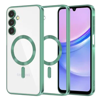Калъф за Samsung Galaxy A15 4G / A15 5G - Luxury Crystal MagSafe - Светло зелен