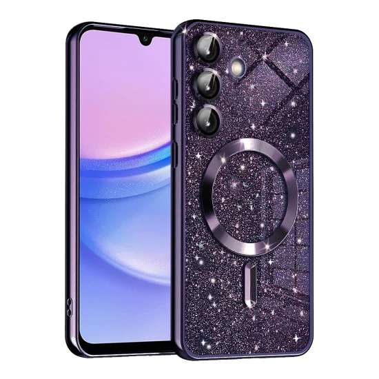 Калъф за Samsung Galaxy A15 4G / A15 5G - Luxury Glitter MagSafe - Deep Purple