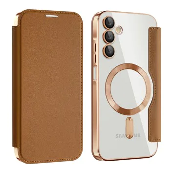 Калъф за Samsung Galaxy A15 4G / A15 5G - SmartMag Book Case - Кафяв
