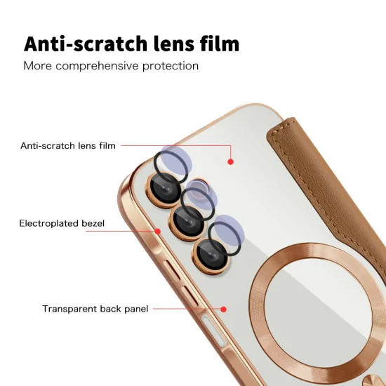 Калъф за Samsung Galaxy A15 4G / A15 5G - SmartMag Book Case - Кафяв