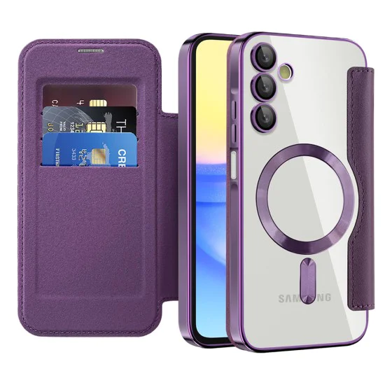 Калъф за Samsung Galaxy A15 4G / A15 5G - SmartMag Book Case - Лилав