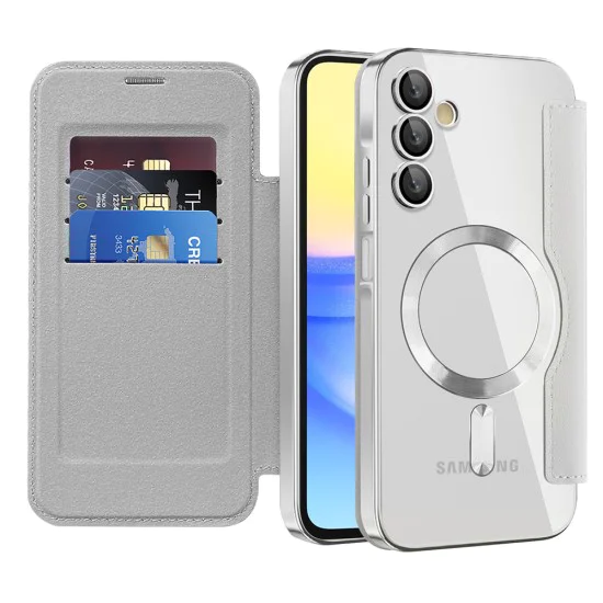 Калъф за Samsung Galaxy A15 4G / A15 5G - SmartMag Book Case - Сив