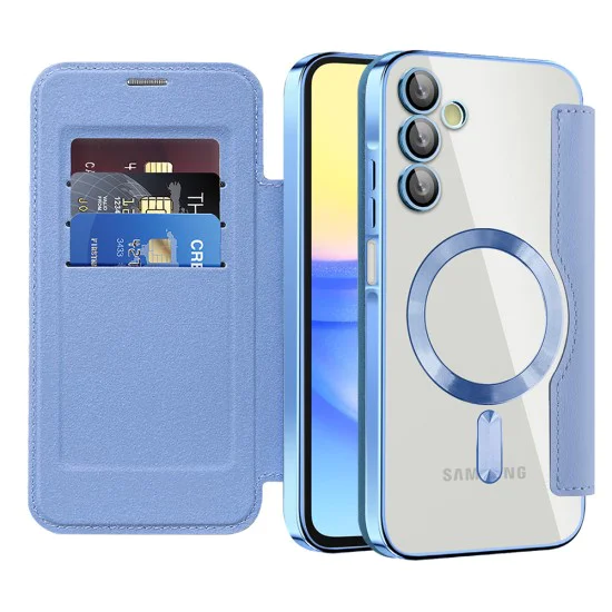 Калъф за Samsung Galaxy A15 4G / A15 5G - SmartMag Book Case - Светло син