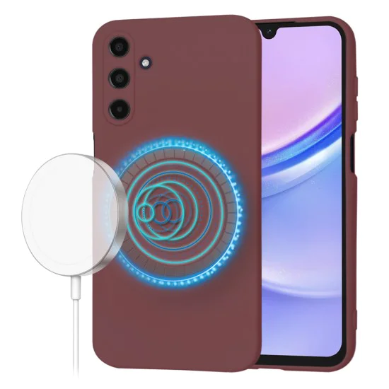 Калъф за Samsung Galaxy A15 4G / A15 5G - SoftFlex MagSafe - Plum Red
