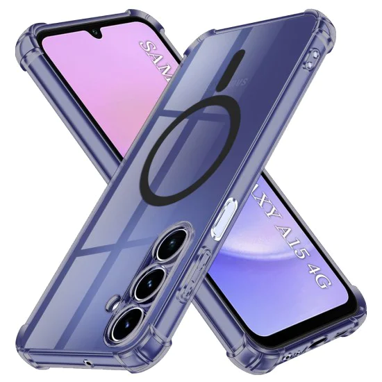 Калъф за Samsung Galaxy A15 4G / A15 5G - Techsuit - Удароустойчив Clear Silicone MagSafe - Опушено Черен