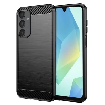Калъф за Samsung Galaxy A16 4G / A16 5G - Carbon Silicone - Черен