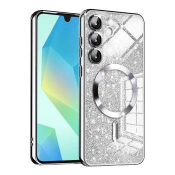 Калъф за Samsung Galaxy A16 4G / A16 5G - Луксозен блясък MagSafe - Сребрист