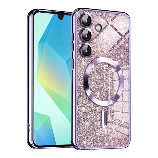 Калъф за Samsung Galaxy A16 4G / A16 5G - Луксозен блясък MagSafe - Светло лилав