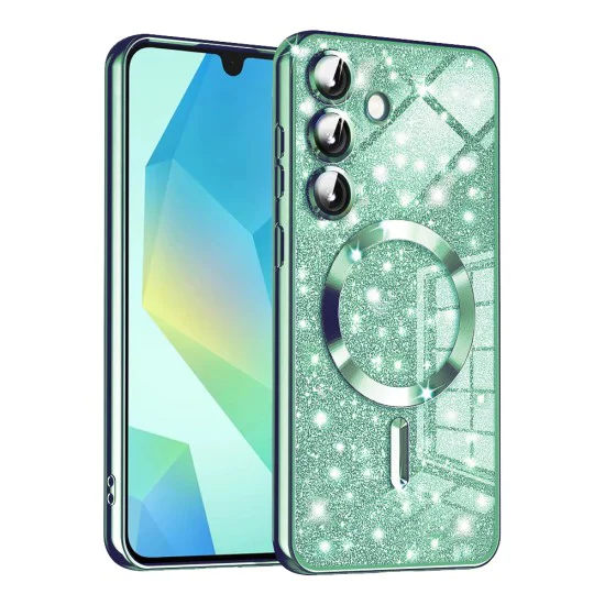 Калъф за Samsung Galaxy A16 4G / A16 5G - Луксозен блясък MagSafe - Светло зелен