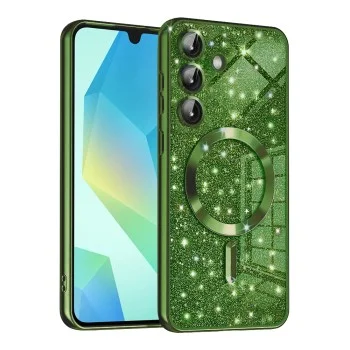 Калъф за Samsung Galaxy A16 4G / A16 5G - Luxury Glitter MagSafe - Deep Green