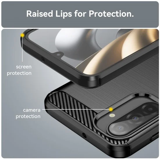 Калъф за Samsung Galaxy A17 5G / A17 4G - Techsuit - Carbon Silicone - Черен