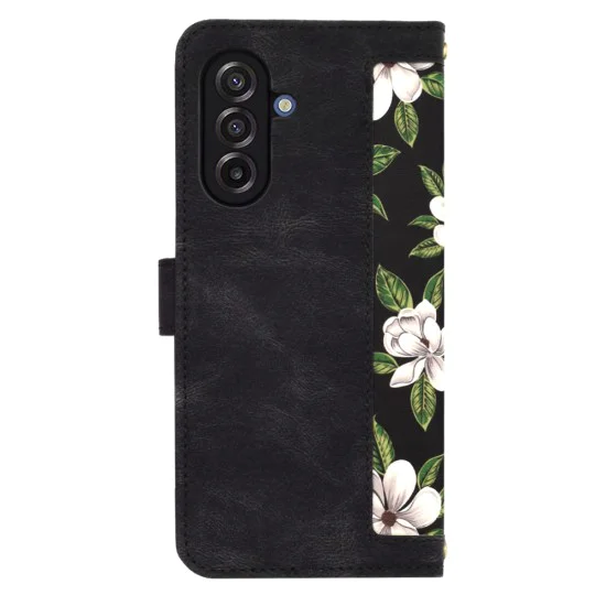 Калъф за Samsung Galaxy A17 5G / A17 4G - Techsuit - FlipCraft -Цветя на зората - Черен
